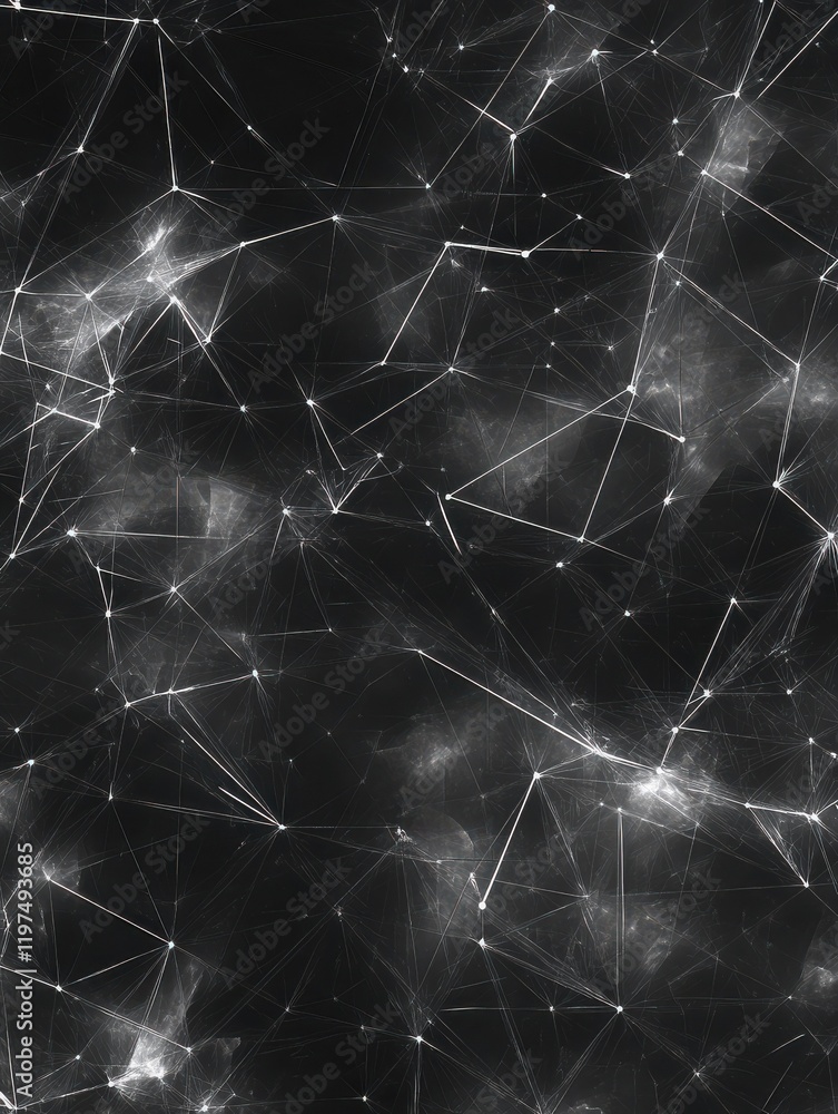 Poster abstract polygonal space. triangles with connecting dots and lines. background concept for your desi