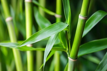 Obraz premium Green bamboo stalks growing in nature preserve
