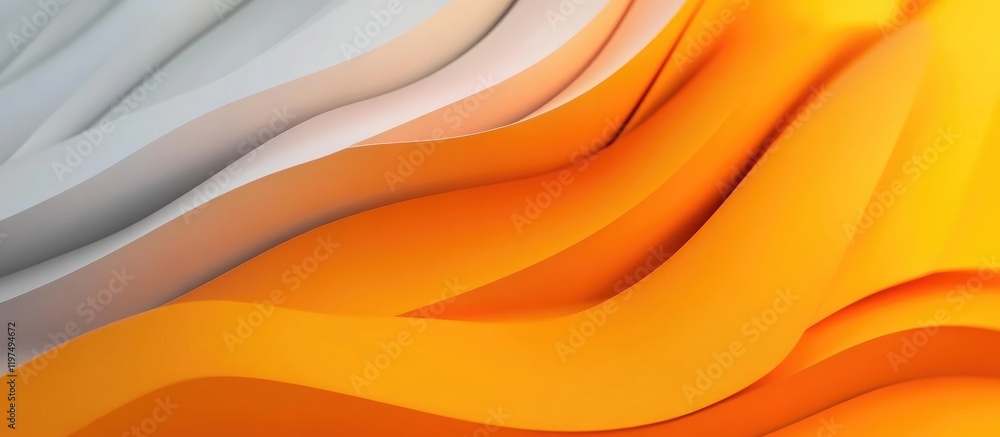 Poster abstract colorful wavy background in orange and gray tones with smooth gradients and plenty of copy 