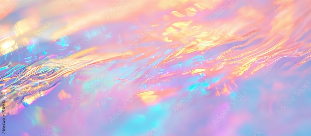 Aufkleber iridescent abstract background with colorful reflections and waves of light suitable for various des