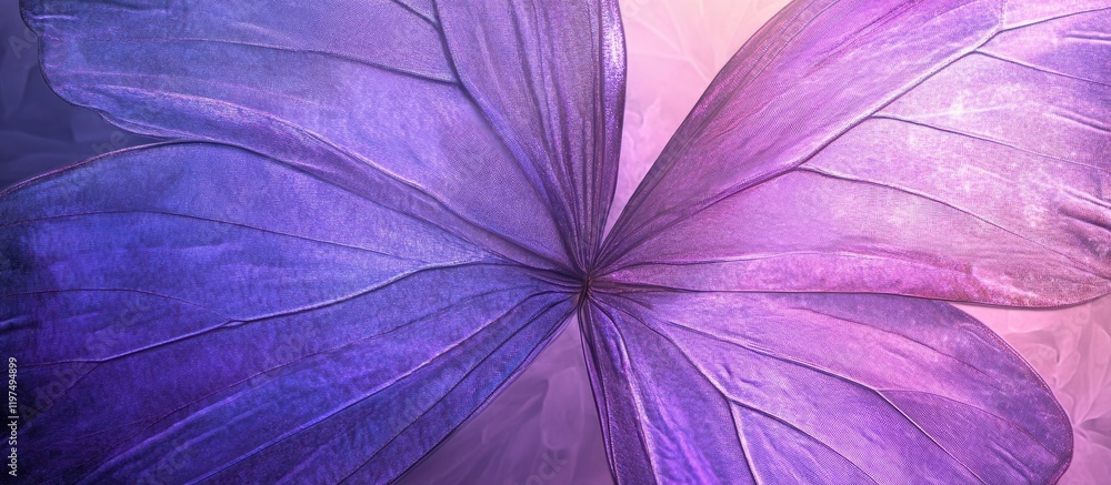 Poster abstract close-up of purple butterfly wings with intricate details and soft gradient background, fea