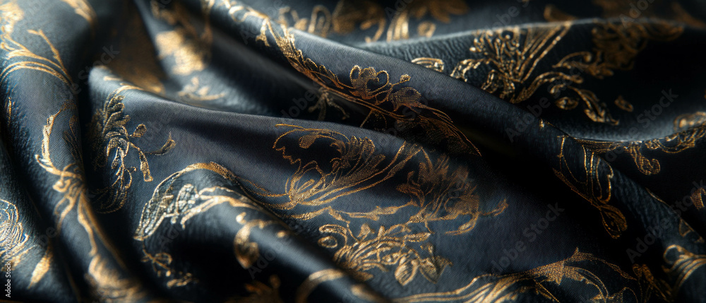 Poster elegant moire pattern with shimmering effect on exquisite fabric surface