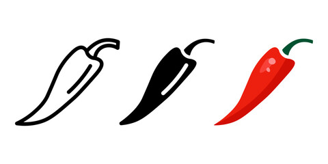 Hot chili pepper icon. Spicy pepper sign. Hot chili sauce symbol. Seasoning pictogram.