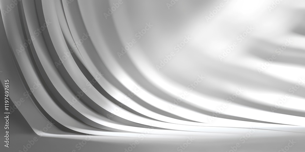 Aufkleber abstract close-up of curled white paper sheets with soft shadows and high contrast against a blurred