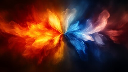Abstract fiery and icy swirling artwork design