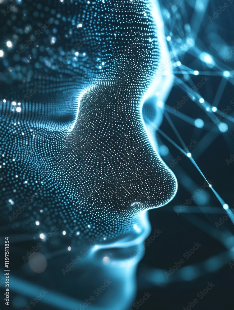 Poster abstract polygonal space. background with connecting dots and lines. artificial intelligence technol