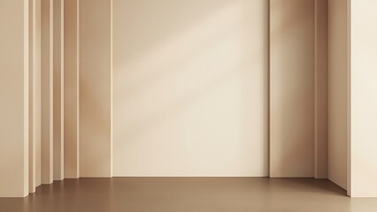 Empty wood product display corner wall background with wooden 3d interior room backdrop stand show mockup minimal pedestal podium platform stage blank presentation studio luxury brown table floor.