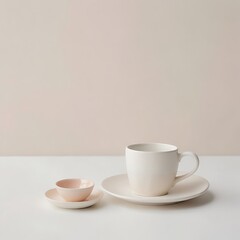 Fototapeta premium Minimalist Still Life with Steaming Teacup