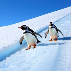 Obraz premium penguins on ice