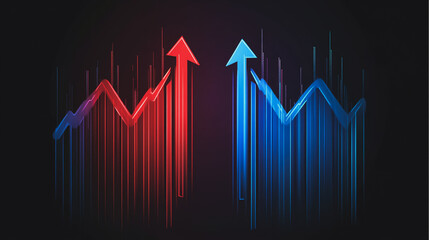 Fototapeta premium Abstract black background with Colorful charts and graphs with statistics to innovative analyze business potential and forecast future development of companies growth.