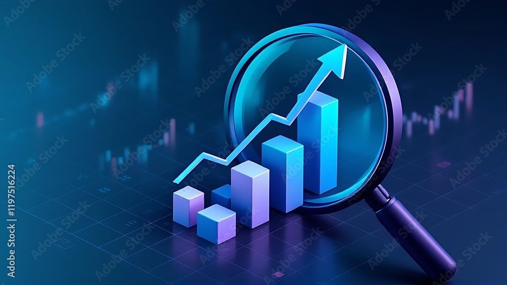 Aufkleber growth strategy business graph analysis concept on finance chart data diagram 3d background of digit