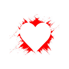 Red Heart inside brush effects vector art