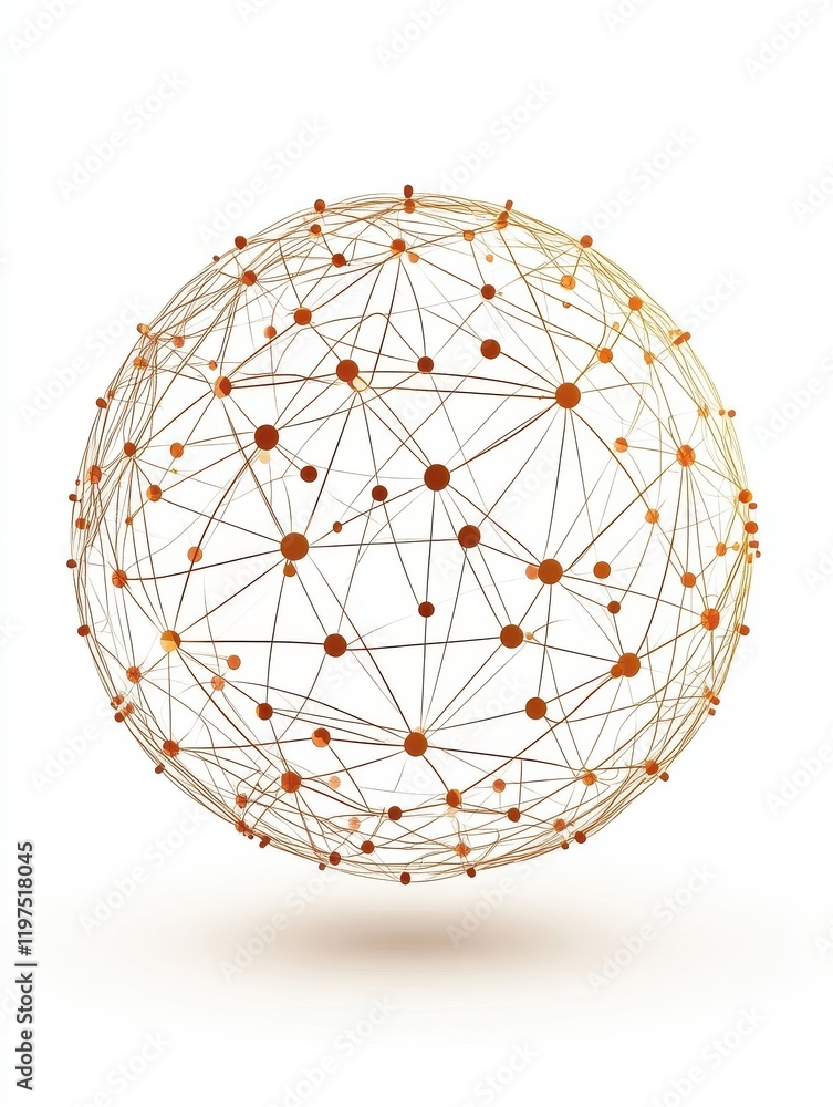 Poster dimensional lattice sphere vector abstraction, 3d polygonal design abstract shape isolated over whit