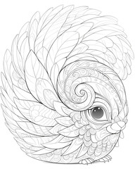 Coloring book for kids, coloring animals and birds.