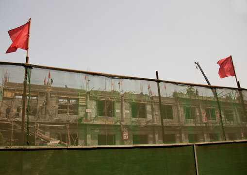 Construction of a new restaurant, Pyongan Province, Pyongyang, North Korea