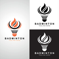 badminton shuttlecock logo icon symbol design