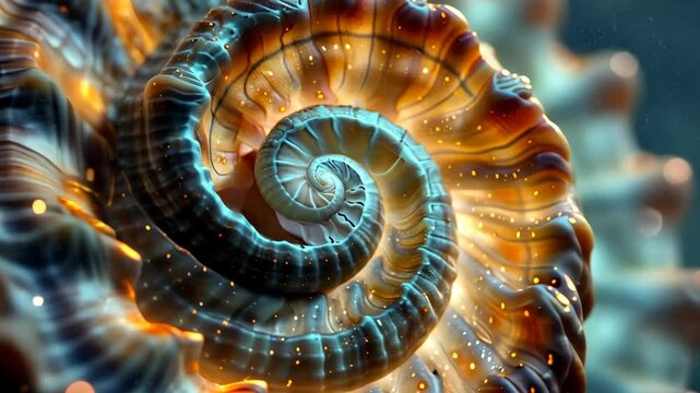 macro video of the Fibonacci spiral unfolding