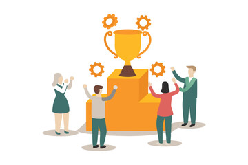 Business team success and business concept vector illustration