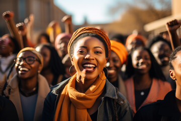 AI generated photo of women march protests and demonstration