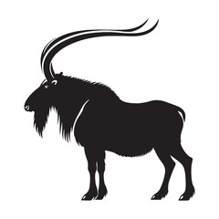 Minimalistic Saiga silhouette for digital and print projects - Saiga illustration - minimallest Saiga vector
