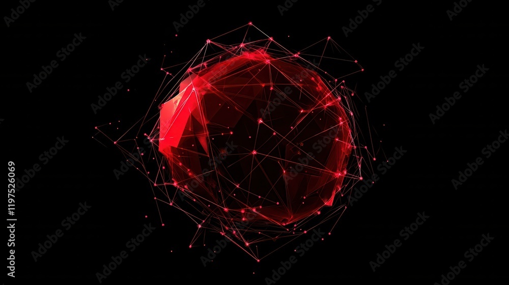 Poster technology image of globe. abstract polygonal shapes. background with connecting dots and lines. gra