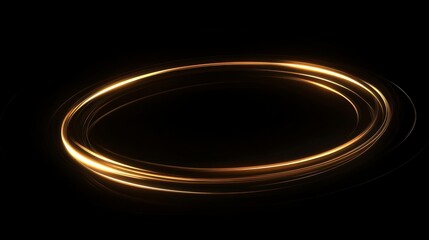 Golden Oval Light Trails Abstract Graphic Design