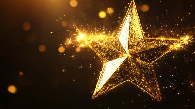 Golden Star with Sparkling Effect - Celebration of Excellence