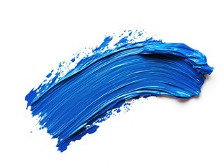 The image showcases a vivid blue paint, blended with other colors on a white background. The style appears abstract and could be used as a texture or an artistic medium.