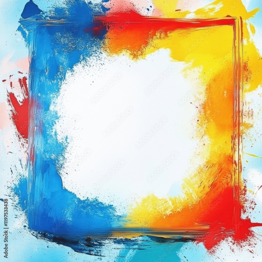 Poster colorful artistic frame design with empty space for text suitable for creative projects and presenta