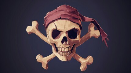 Intricate Pirate Skull Graphic Art