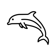 Obraz premium dolphin icon color editable on white background