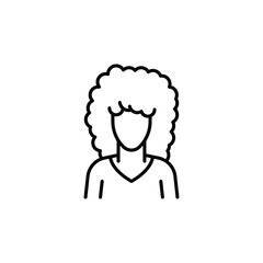 afro-american woman or girl icon Flat fill set collection