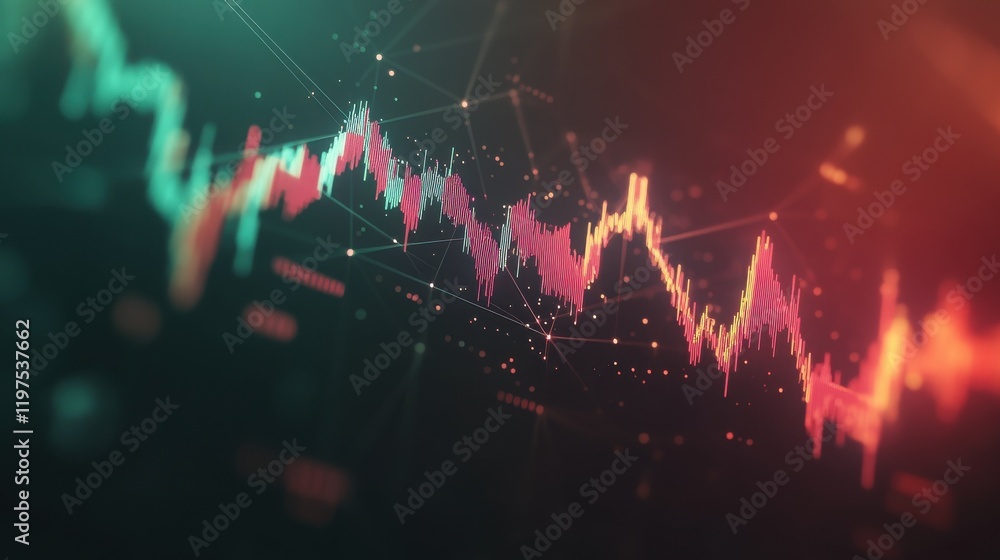 Aufkleber cryptocurrency stock chart on futuristic hud background with blockchain polygon peer to peer network