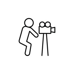 Cameraman icon Flat fill set collection