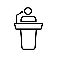 podium icon color editable on white background