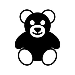 Teddy bear icon color editable on white background