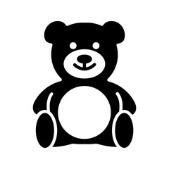 Teddy bear icon color editable on white background
