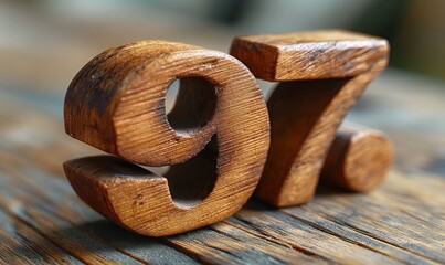 The number 97 on an abstract background.