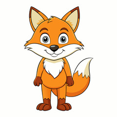 Obraz premium fox cartoon vector