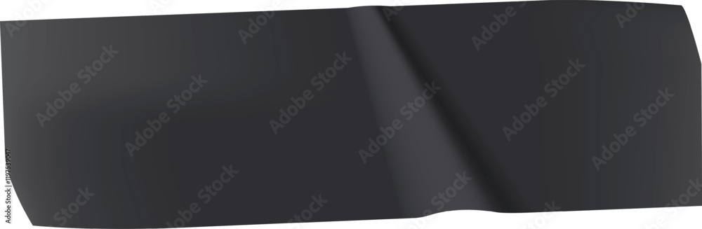 Poster black adhesive tape folded diagonally, casting a realistic shadow on a clean white background, enhan