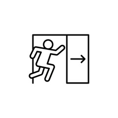 Emergency exit icon Flat fill set collection
