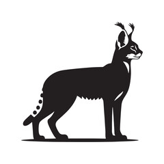 Creative Serval silhouette for versatile artistic needs - Serval illustration - minimallest Serval vector
