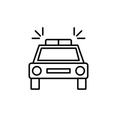 Flashing police car icon Flat fill set collection