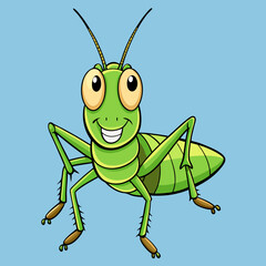 green grasshopper isolated on white background