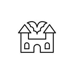Haunted house icon Flat fill set collection