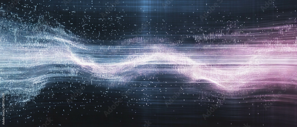 Poster glitch effect overlay texture depicting digital signal distortion and weak signal loss