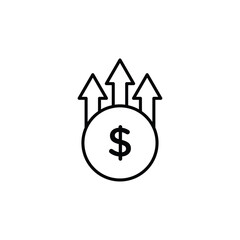 Increase money icon Flat fill set collection