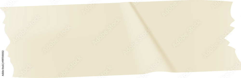 Poster close up of folded beige masking tape with torn edges, creating a textured, layered effect against a