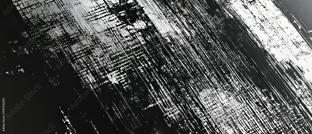 Poster distorted digital overlay featuring fragmented glitch text and abstract textures
