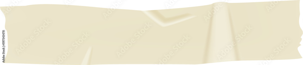 Aufkleber beige adhesive tape with folded corner and wrinkled surface creating a textured and abstract composi